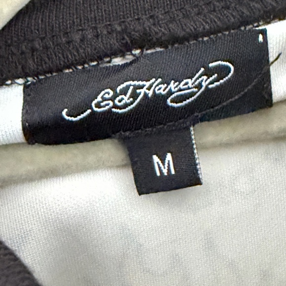 Ed Hardy Women’s Crop Zip Up All Over Tattoo Print Track Jacket NWT size medium - Picture 5 of 8